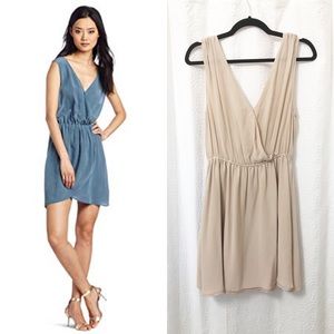 Joie Mana Dress Drapey 100% Silk Blush/Nude sz M